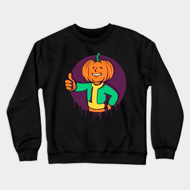 Pumpkin Head // Halloween Gaming Mashup Crewneck Sweatshirt by leepianti